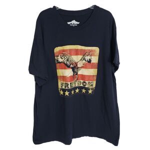 Mountainaire Mens XL T Shirt Cotton "Freedom" U.S.A. Flag Short Sleeve Graphic